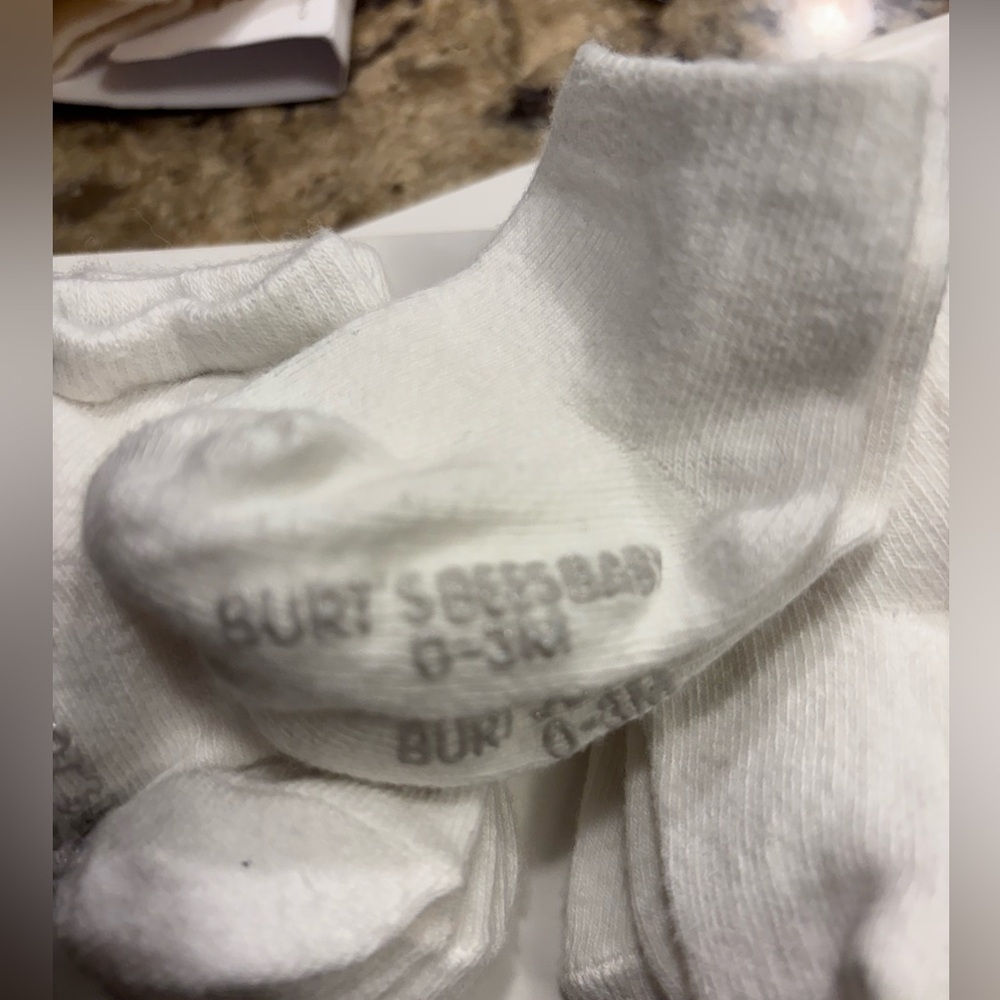 SOLD….NWOT Burts Bees Baby 6 pair of organic newborn socks